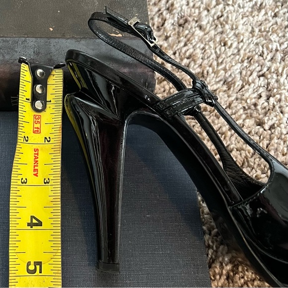 Chanel black patent leather with white cap toe Slingback pumps - Picture 15 of 15